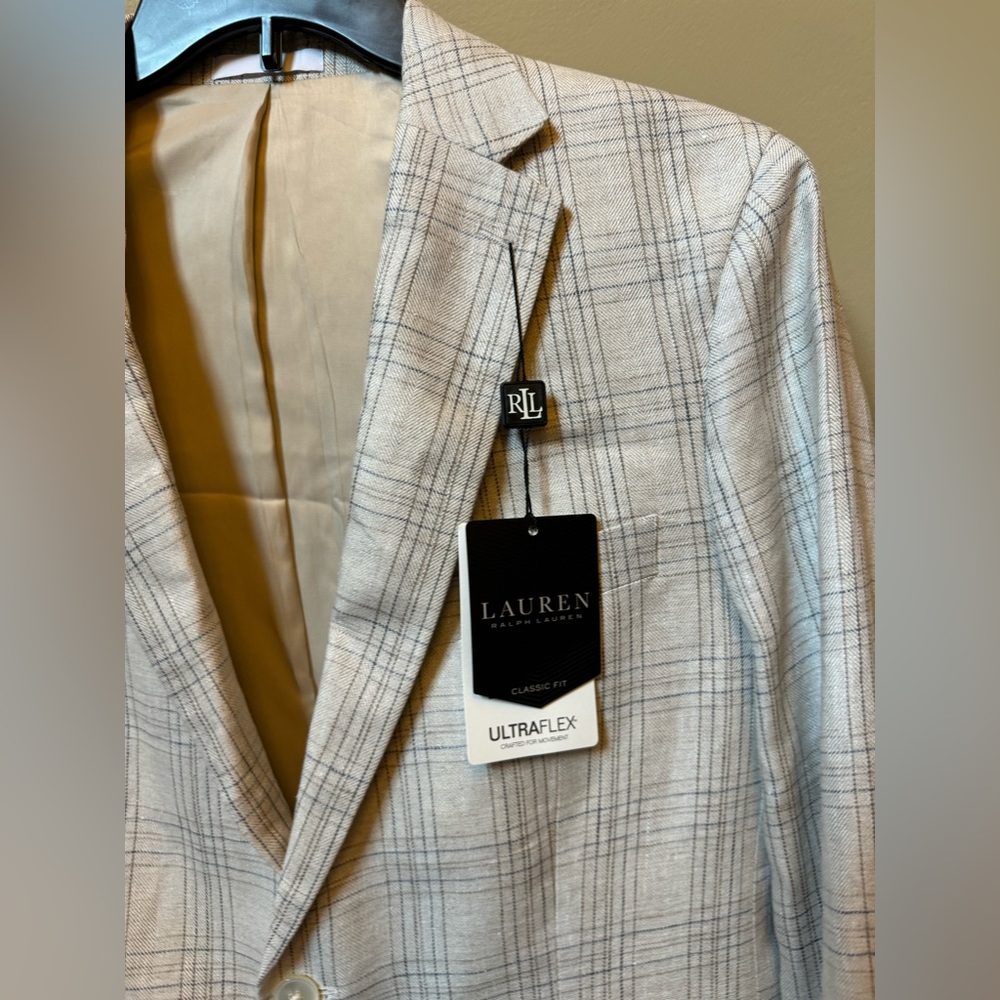NWT Ralph Lauren Men's Classic-Fit Ultraflex Stretch
Linen Blazer Lassiter 40R - Picture 9 of 16